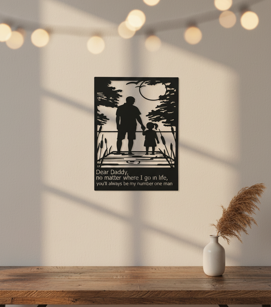 Father-Daughter Silhouette Art