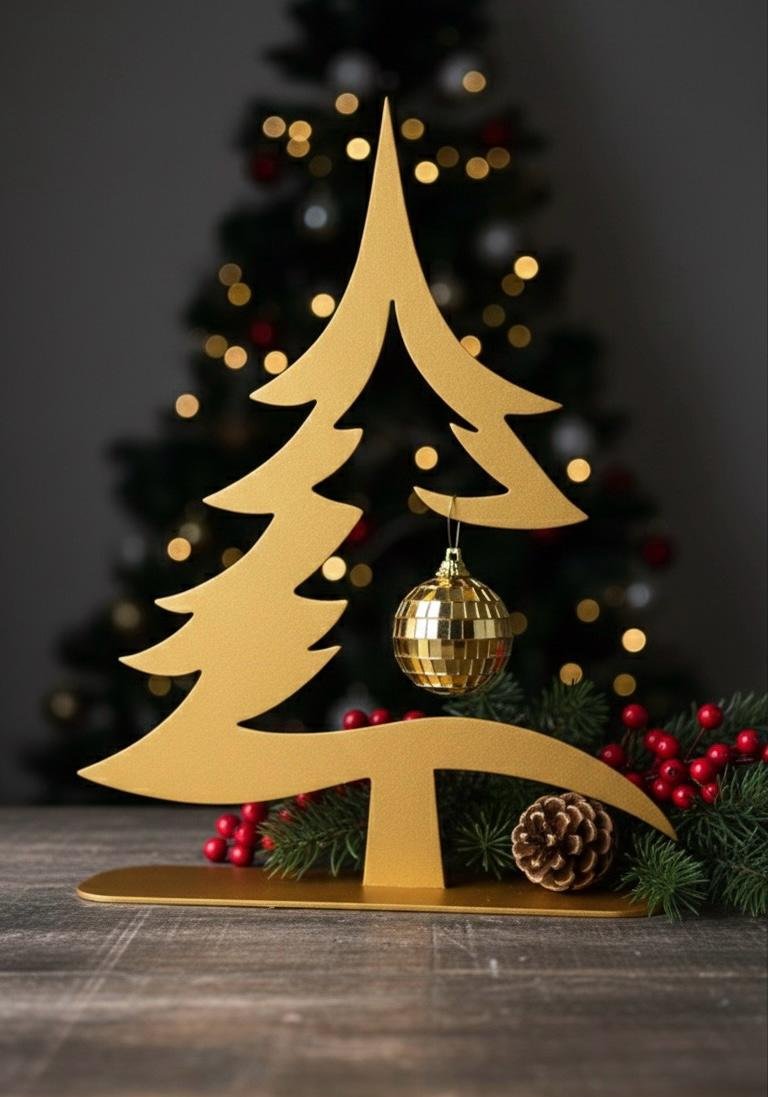 Modern Gold Christmas Tree Decor