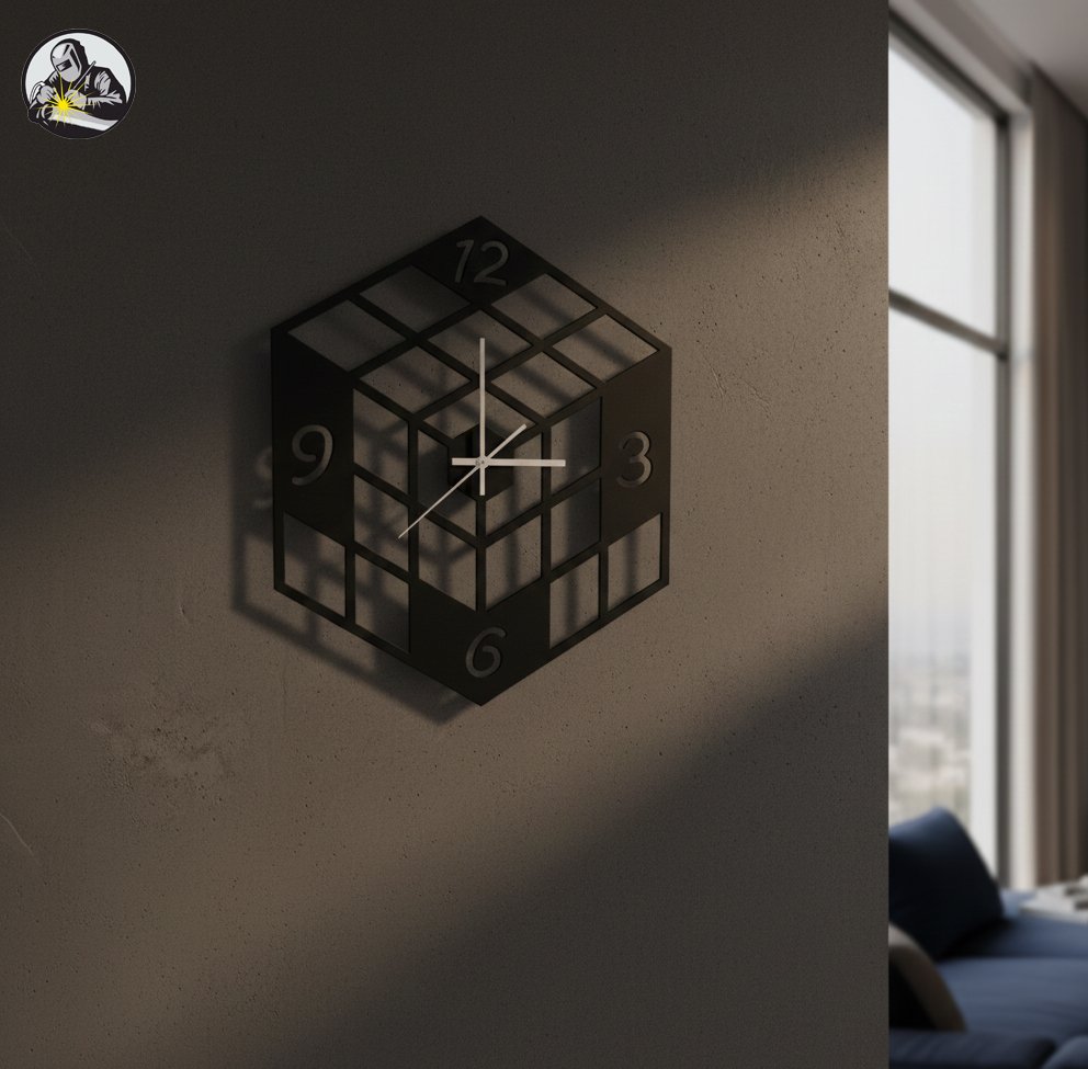 3D Cube Illusion Wall Clock