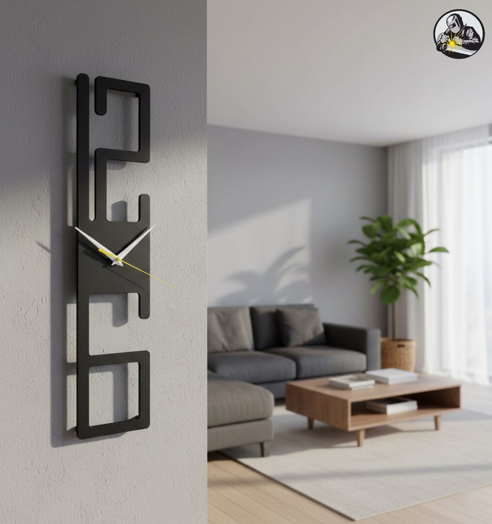 Vertical Digital-Style Wall Clock